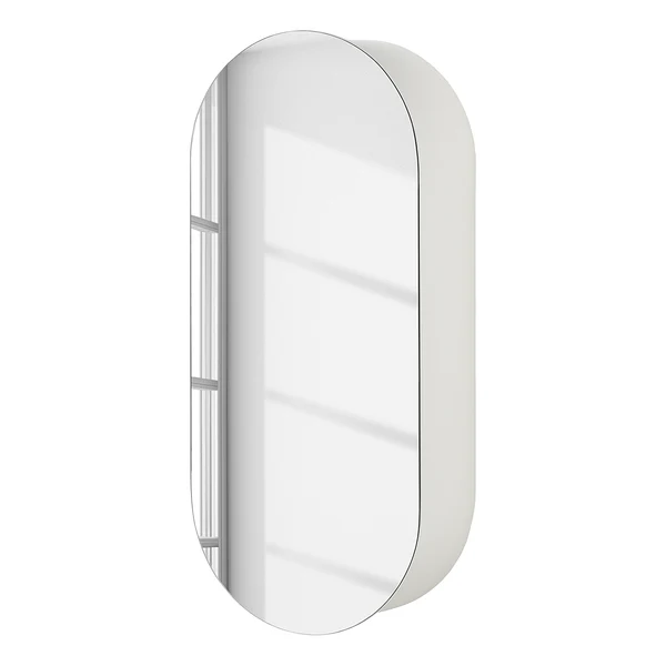 Spiegelschrank LINDHOLM oval - Weiß