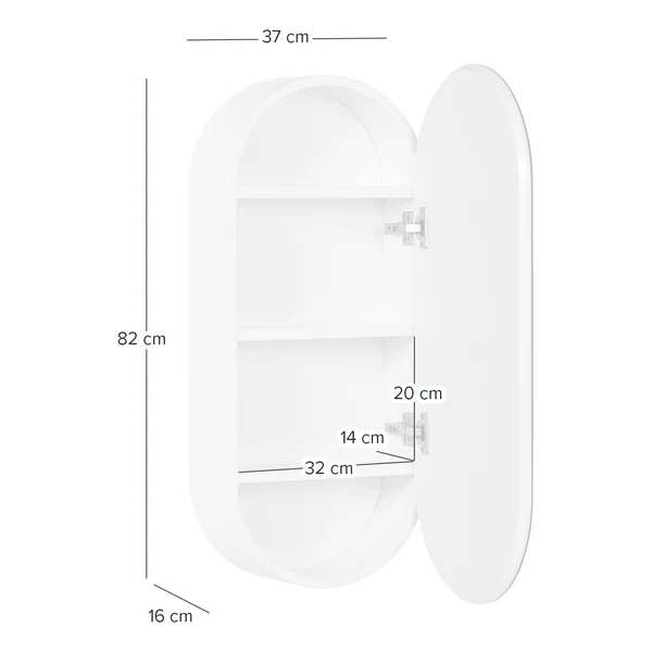 Spiegelschrank LINDHOLM oval - Weiß - Image 14