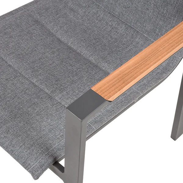 Stapelstuhl Davina (2er-Set) - Aluminium / Polyester - Grau / Schwarz - Image 8