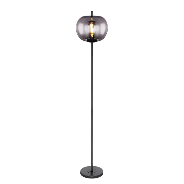 Stehleuchte Blacky - Rauchglas / Eisen - 1-flammig