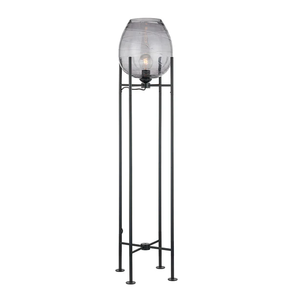 Stehleuchte Cutler - Eisen / Rauchglas - 1-flammig