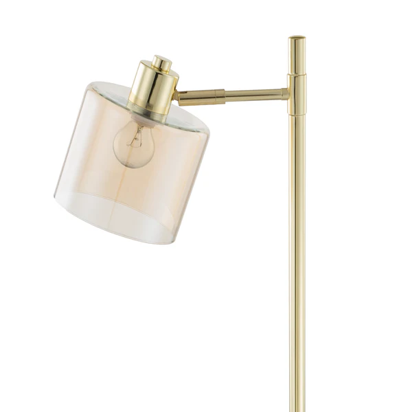 Stehleuchte KOLIND 1-flammig - Metall Gold glänzend / Glas Bernsteinfarben - Image 3
