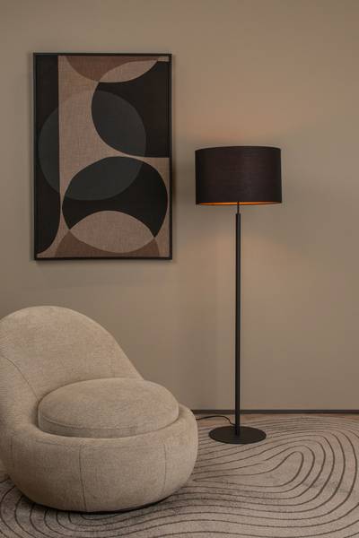 Stehleuchte Maya - Aluminium / Baumwollstoff - Beige - Image 2