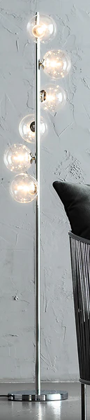 Stehleuchte Scala Balls - Stahl / Glas - Silber - 6-flammig