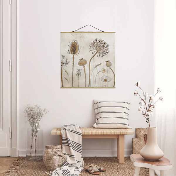 Stoffbild Growing Old I - Textil; Massivholz (Holzart) - Beige - 50cm x 50cm x 0,3cm - 50 x 50 cm - Image 4