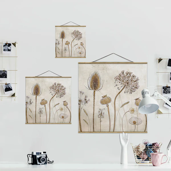 Stoffbild Growing Old I - Textil; Massivholz (Holzart) - Beige - 50cm x 50cm x 0,3cm - 50 x 50 cm - Image 5