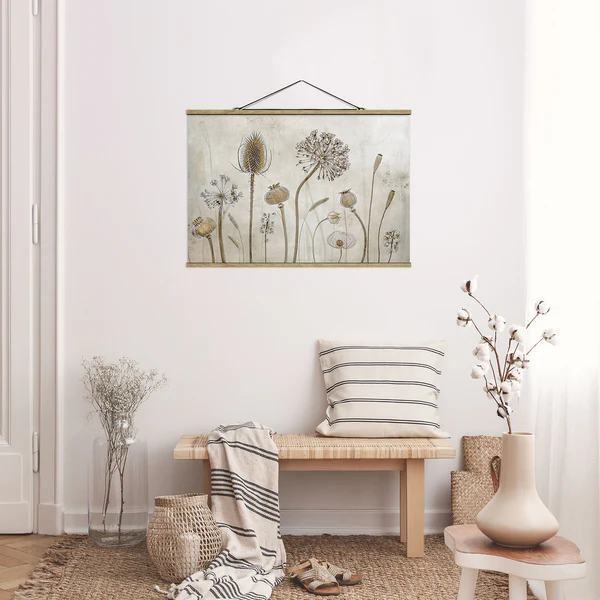 Stoffbild Growing Old II - Textil; Massivholz (Holzart) - Beige - 100cm x 66,5cm x 0,3cm - 100 x 67 cm - Image 3