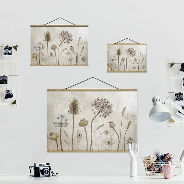 Stoffbild Growing Old II - Textil; Massivholz (Holzart) - Beige - 100cm x 66,5cm x 0,3cm - 100 x 67 cm - Image 5