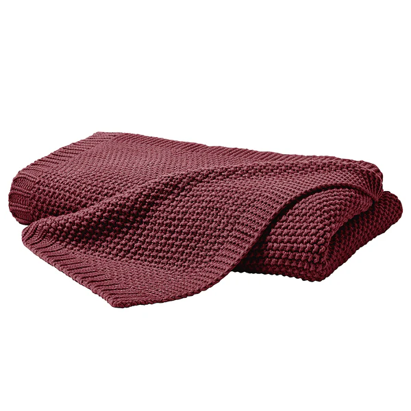 Strickdecke Viby - Polyester - 130 x 170 cm - Bordeaux