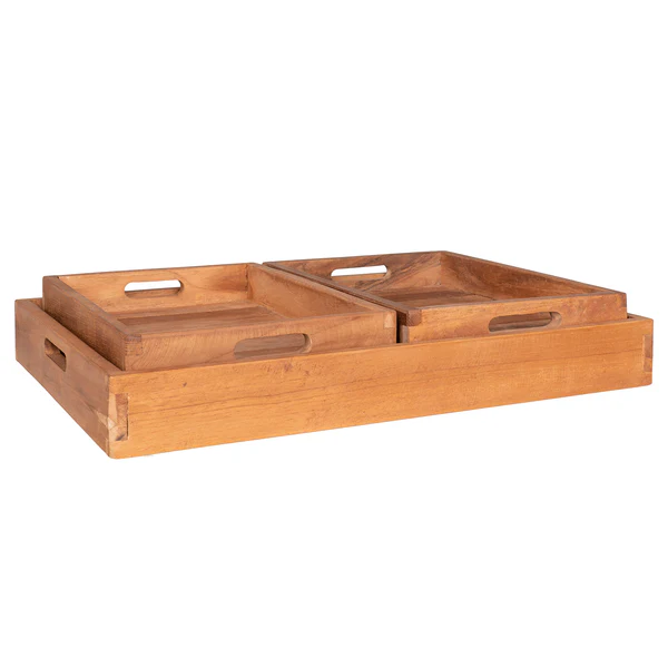 Tablett Faro I (3-teilig) - Teakholz - Braun - Image 5