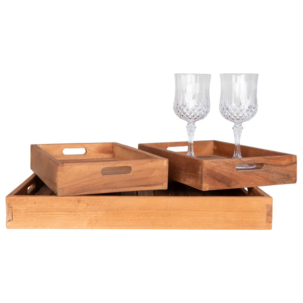 Tablett Faro I (3-teilig) - Teakholz - Braun - Image 7