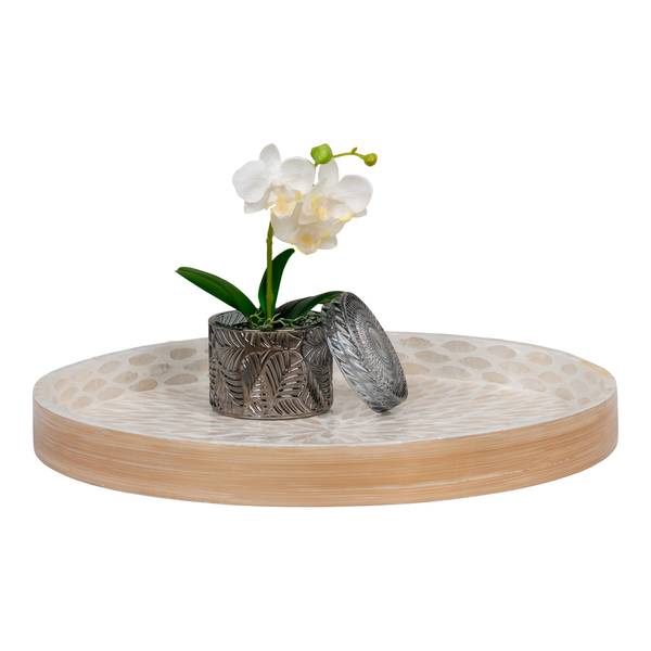Tablett Tray - Beige - Bambus - 40 x 3.5 x 40 cm - Image 4