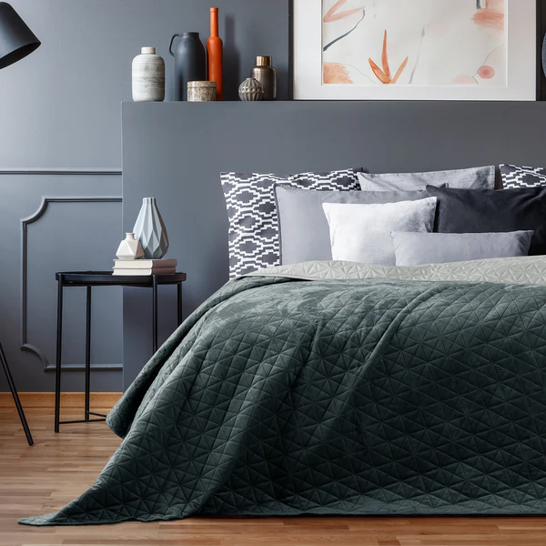 Tagesdecke Aila I - Polyester / Velvet - Dunkelgrau / Silber - 240 x 260 cm - Image 2