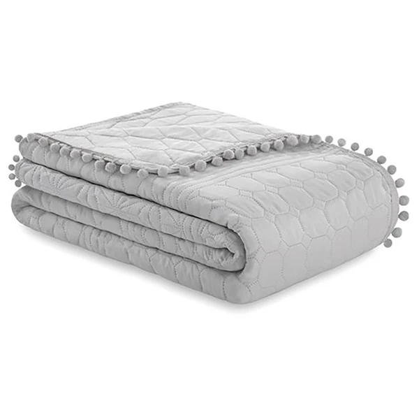 Tagesdecke Ladore - Polyester - Hellgrau - 260 x 280 cm
