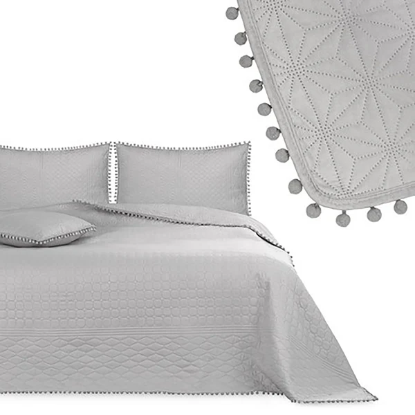 Tagesdecke Ladore - Polyester - Hellgrau - 260 x 280 cm - Image 4