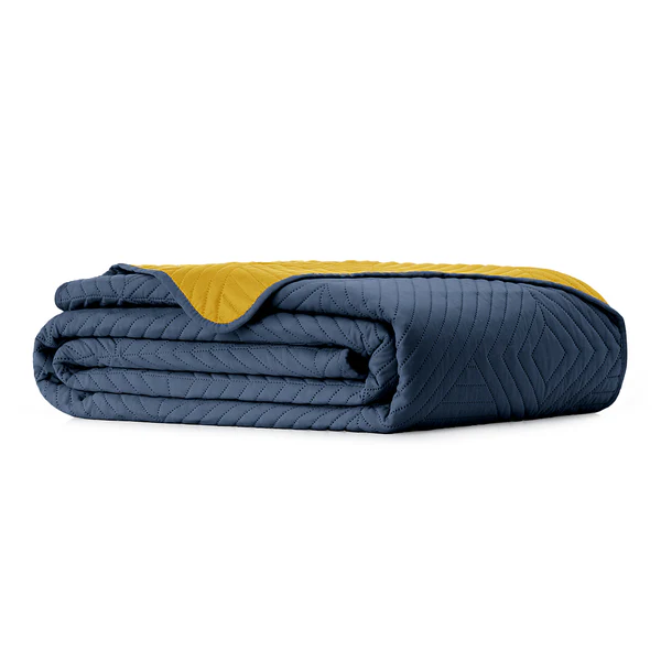 Tagesdecke Lofta - Polyester - Senfgelb / Anthrazit - 170 x 270 cm