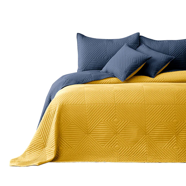Tagesdecke Lofta - Polyester - Senfgelb / Anthrazit - 170 x 270 cm - Image 4