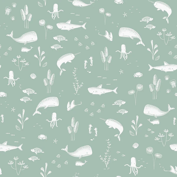 Tapete Mint Ocean - Vlies - Grün / Weiß - Image 4