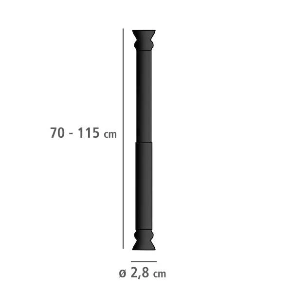 Teleskop-Duschstange Touws - Aluminium - Schwarz - Image 4