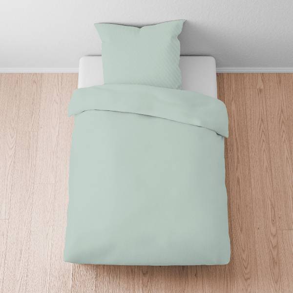 Tencel-Bettwäsche Uni - Lyocell - Salbei - 135 x 200 cm + Kissen 80 x 80 cm - Image 2