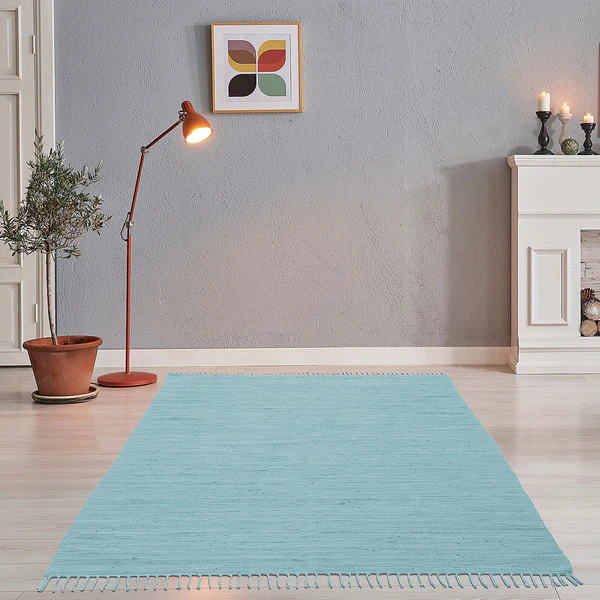 Teppich Happy Cotton - Baumwolle - Hellblau - 60 x 120 cm - Image 2