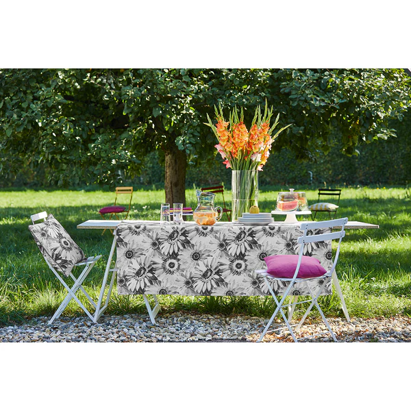 Tischdecke Selent - Baumwollstoff - Hellgrau - 100 x 100 cm - Image 2