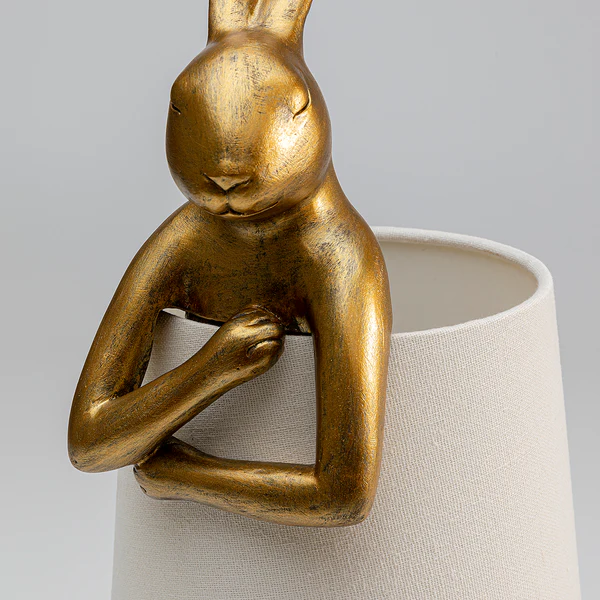 Tischleuchte Animal Rabbit Typ A - Stahl / Polyresin - Weiß / Gold - Image 10