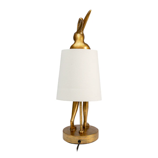 Tischleuchte Animal Rabbit Typ A - Stahl / Polyresin - Weiß / Gold - Image 13