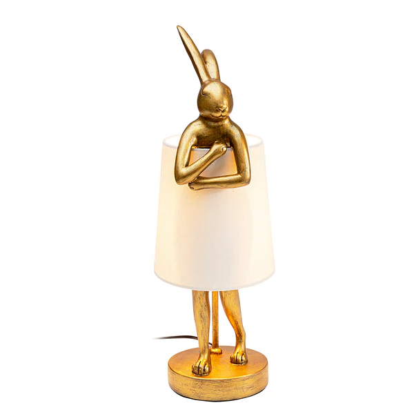 Tischleuchte Animal Rabbit Typ A - Stahl / Polyresin - Weiß / Gold - Image 5