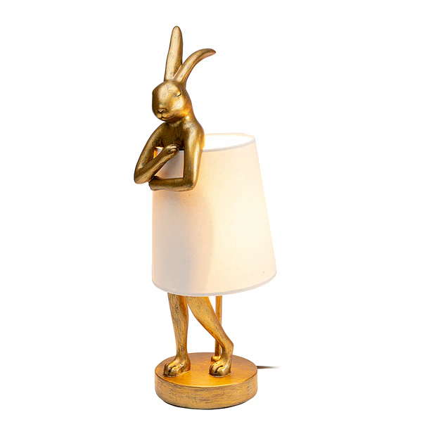 Tischleuchte Animal Rabbit Typ A - Stahl / Polyresin - Weiß / Gold - Image 7
