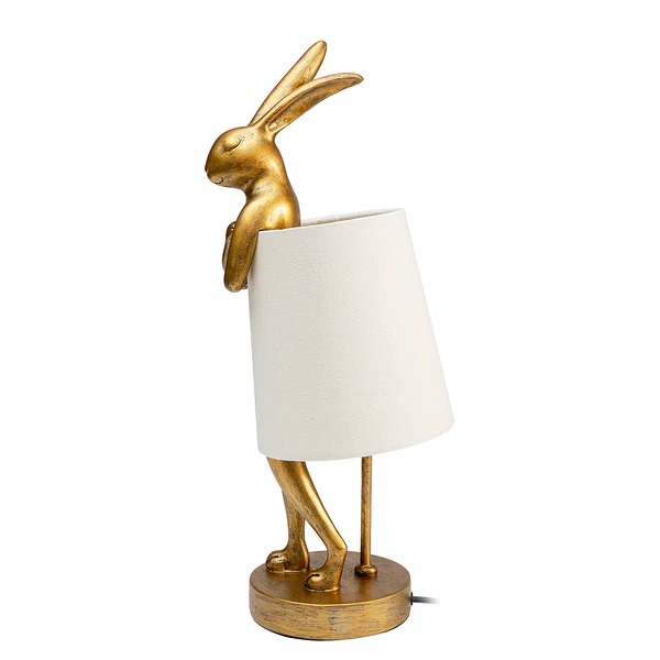 Tischleuchte Animal Rabbit Typ A - Stahl / Polyresin - Weiß / Gold - Image 9