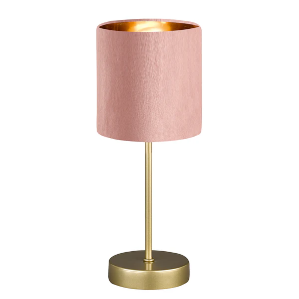 Tischleuchte Aura - Samt / Eisen - 1-flammig - Rosa
