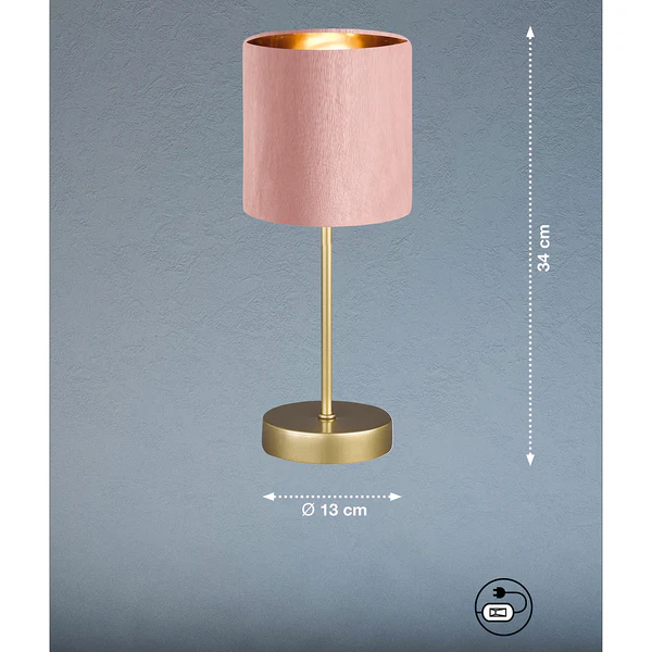 Tischleuchte Aura - Samt / Eisen - 1-flammig - Rosa - Image 2