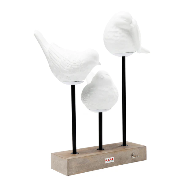 Tischleuchte Birds - Porzellan - 3-flammig