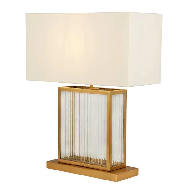 Tischleuchte Clarendon - Messing - Samt - Stahl - Polycarbonat - 20 x 53 x 40 cm