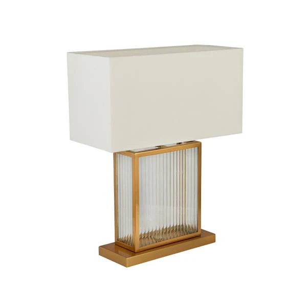 Tischleuchte Clarendon - Messing - Samt - Stahl - Polycarbonat - 20 x 53 x 40 cm - Image 3