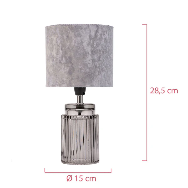 Tischleuchte Classy Velvet - Mischgewebe / Klarglas - 1-flammig - Image 8