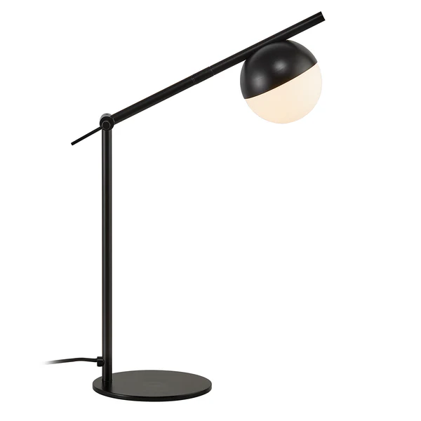 Tischleuchte Contina - Opalglas / Stahl - 1-flammig - Schwarz - Image 5