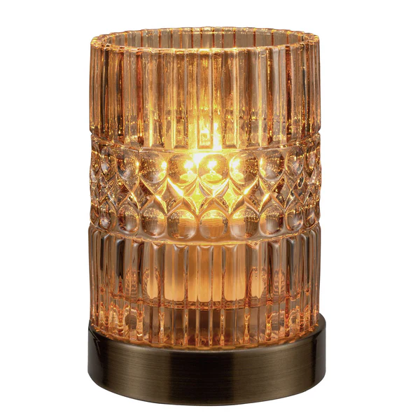 Tischleuchte Crystal Elegance - Glas / Messing - 1-flammig