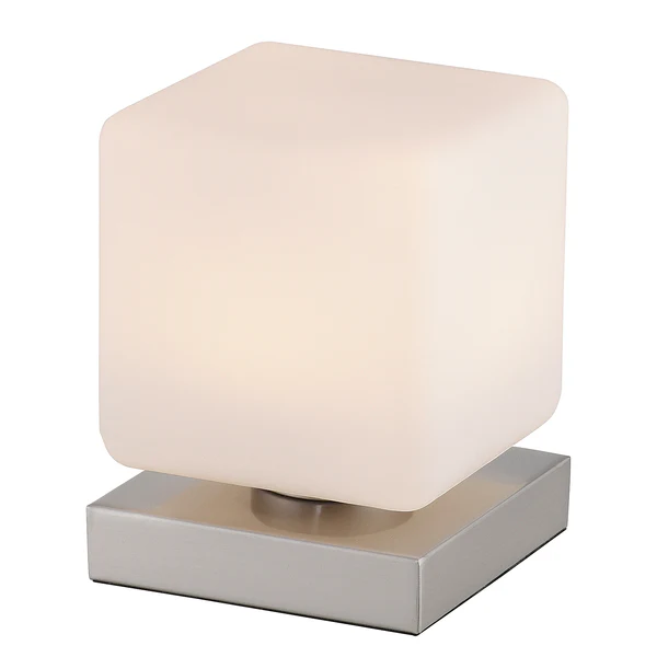 Tischleuchte Dadoa - Milchglas / Eisen - 1-flammig - Silber