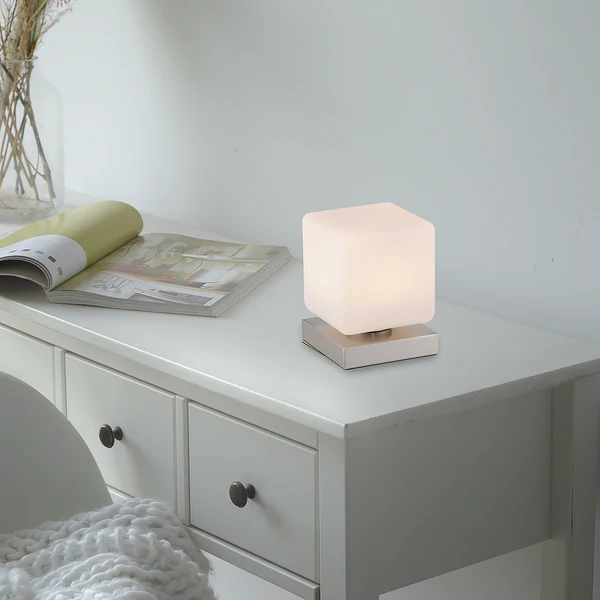 Tischleuchte Dadoa - Milchglas / Eisen - 1-flammig - Silber - Image 2