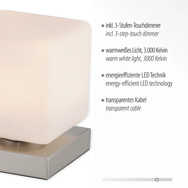 Tischleuchte Dadoa - Milchglas / Eisen - 1-flammig - Silber - Image 9