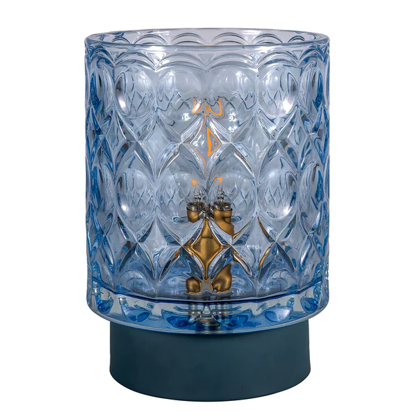 Tischleuchte Glamour Typ C - Aluminium / Farbglas - 1-flammig - Blau - Image 4