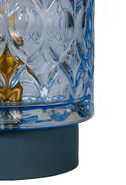 Tischleuchte Glamour Typ C - Aluminium / Farbglas - 1-flammig - Blau - Image 6