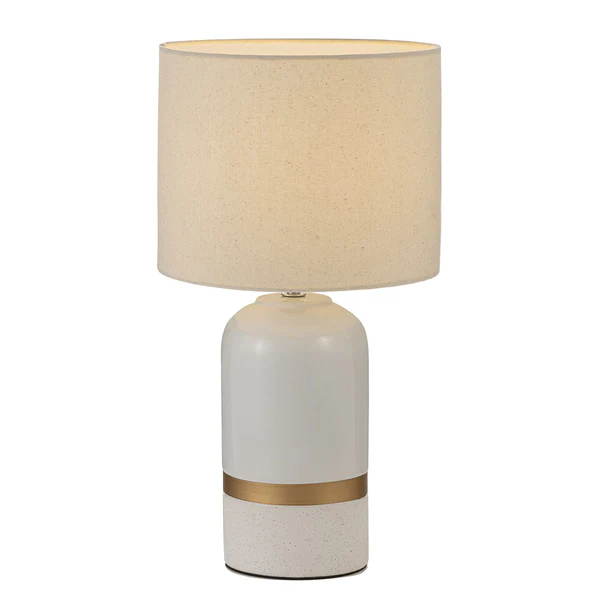 Tischleuchte Glowing Soul - Keramik - Beige / Gold - 1-flammig