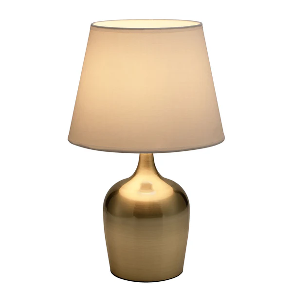 Tischleuchte Golden Glamour - Mischgewebe / Aluminium - 1-flammig