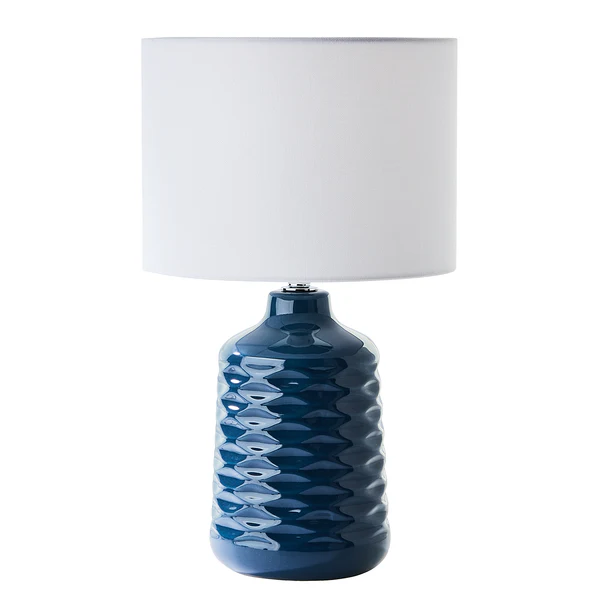 Tischleuchte Ilysa - Mischgewebe / Keramik - 1-flammig - Blau - Image 2
