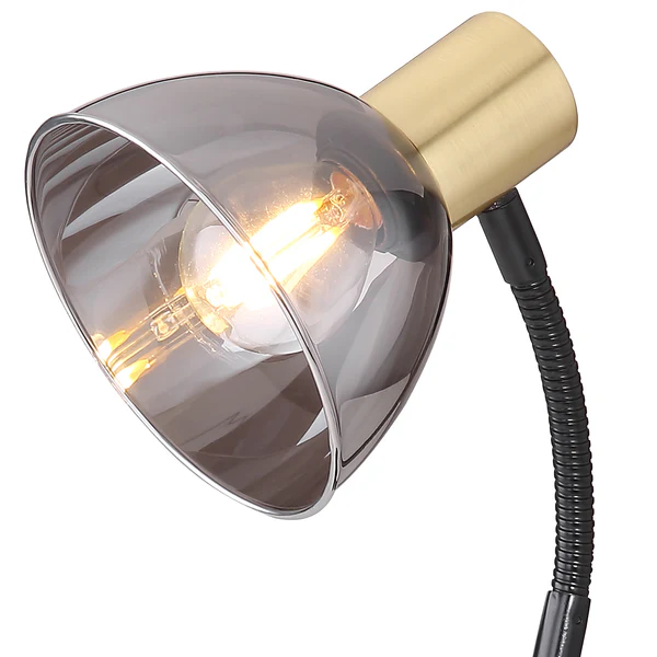Tischleuchte Jay - Rauchglas / Messing - 1-flammig - Image 3