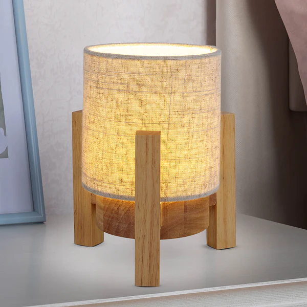 Tischleuchte Madita - Mischgewebe - 1-flammig - Beige - 16 x 19 cm