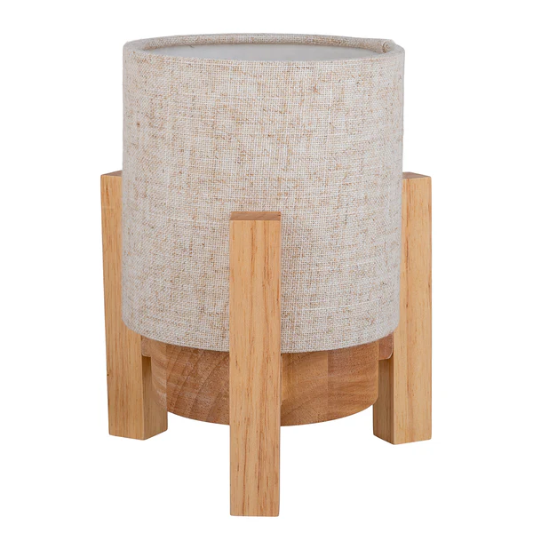 Tischleuchte Madita - Mischgewebe - 1-flammig - Beige - 16 x 19 cm - Image 5